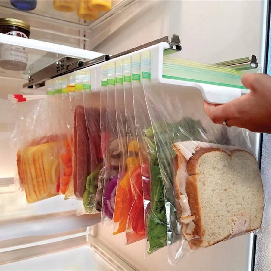 LuxeBass koelkast-organizer boxen Vershoud zak tassen Eenvoudige koelkast-organizer Organiseert 10 tassen