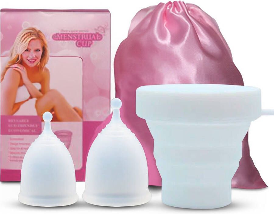 Luxegoed Menstruatiedisc Menstruatiecup Sterilisator Menstruatiecups 2*Cups Small Wit