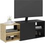 LuxeLivin' Tv-kast met 2 open vakken 133 5x39 9x49 2 cm zwart & artisan eiken - Thumbnail 1