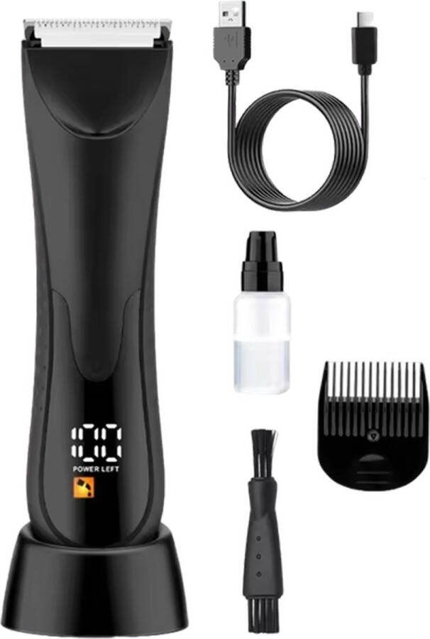 Luxevo Body Groomer Heren Shaver voor schaamstreek & Lichaam Skinsafe Body Trimmer Zwart