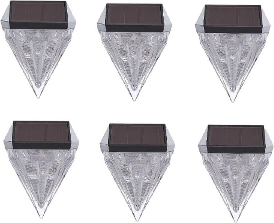 LuxForm Set van 6 hekverlichting met diamantvormig snijeffect