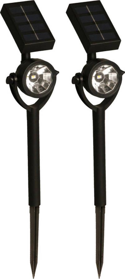 LuxForm Solar tuinlamp spotlamp 2x zwart LED Softtone effect oplaadbaar L8 x B5 5 x H35 cm