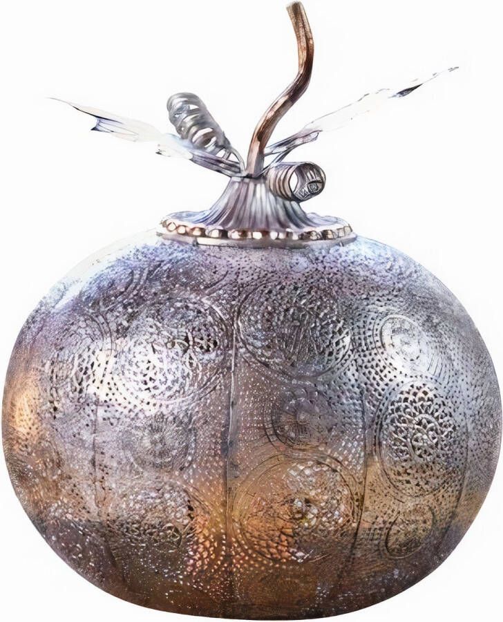 Luxform Tuinlamp op batterijen Pumpkin antiekzilverkleurig