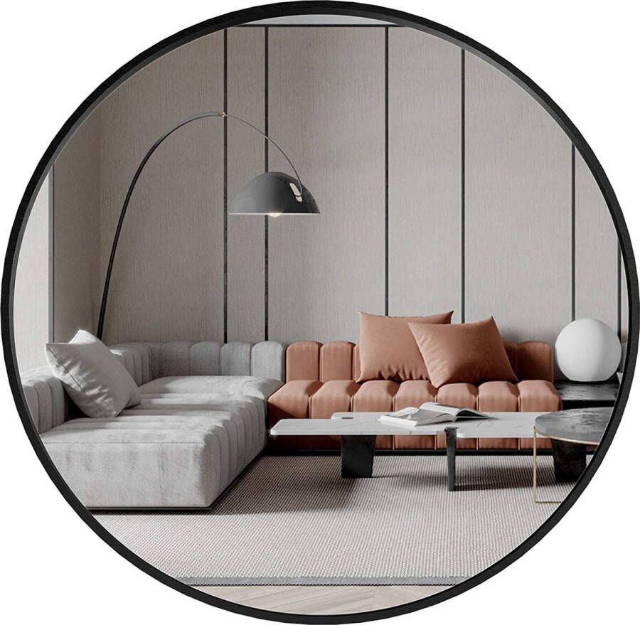 LUXGOODS muur spiegel ronde spiegel met metalen frame decoratieve muur spiegel badkamer spiegel make-up spiegel HD spiegel voor ingang wasruimte woonkamer