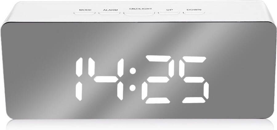 Luxime Luxe Digitale Wekker Slaapkamer Klok Energiezuinig Wit