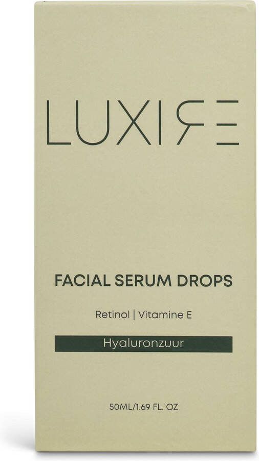 Luxire Retinol Serum Retinol serum 2.5 Procent met Hyaluronzuur en Vitamine E Anti Aging Anti Rimpel Inclusief gratis gezichtsmasker 30ml