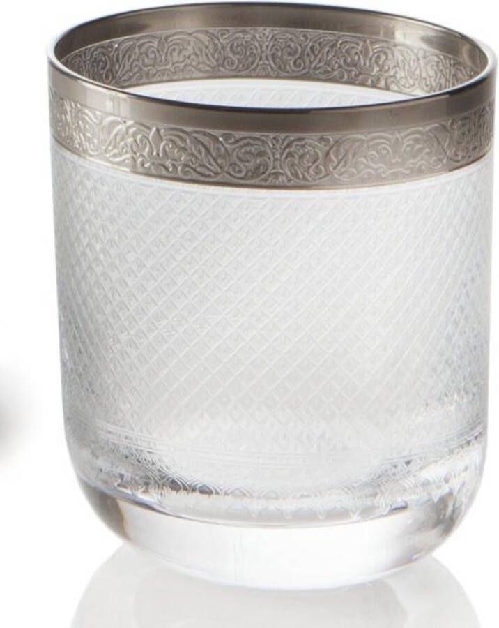 LUXORIA By Roon kristal waterglazen Wit met platinum rand -30cl-2 stuks- waterglas-kristal glasservies