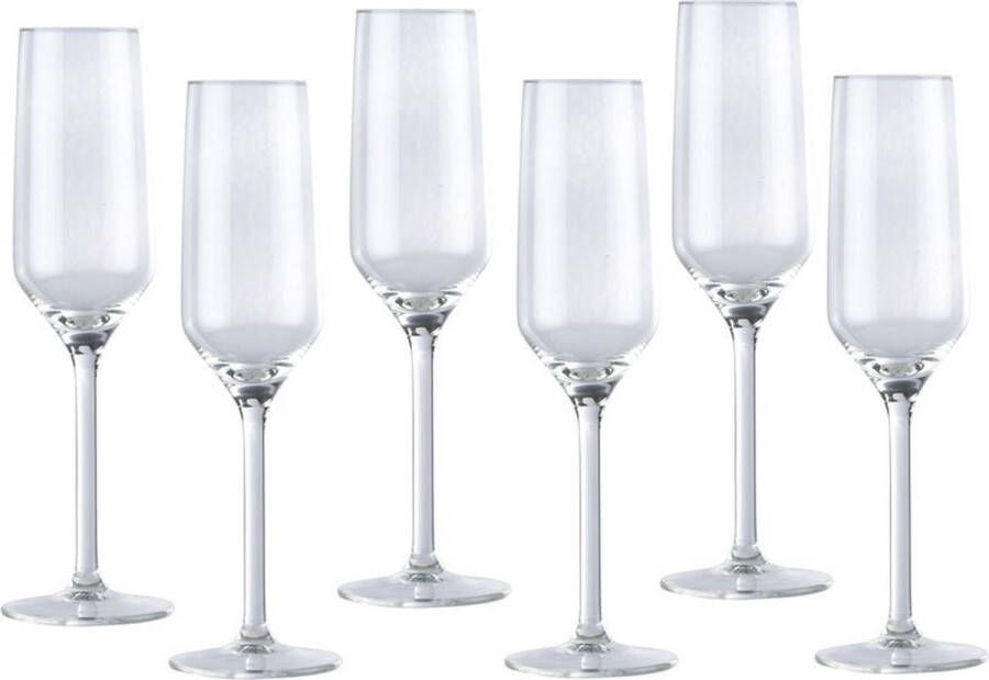 Luxury houseware Bruiloft champagneglaszen proseccoglazen 12x stuks 22 centiliter Feest party champagneglazen set