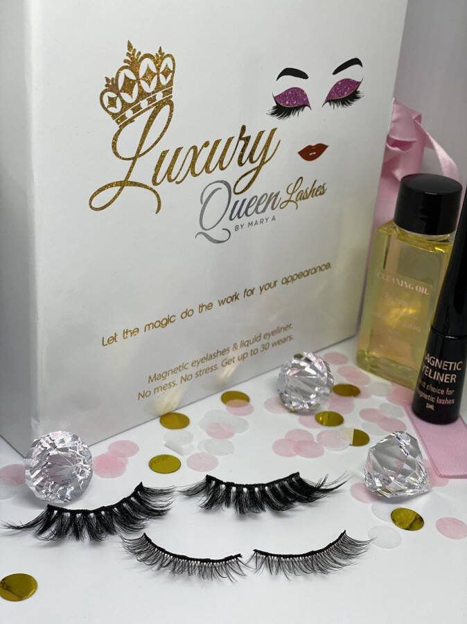 Luxuryqueenlash es The magic dailyglam set magnetic wimper set (2) eyeliner makeup remover