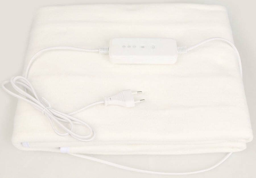 LVING ELECTRISCHE ONDERDEKEN WIT 1 PERSOONS 150CM X 80CM GELIJKMATIGE WARMTEVERDELING 3 TEMPERATUURSTANDEN 50WATT ENERGIEZUINIG OVERVERHITTINGSBEVEILIGING