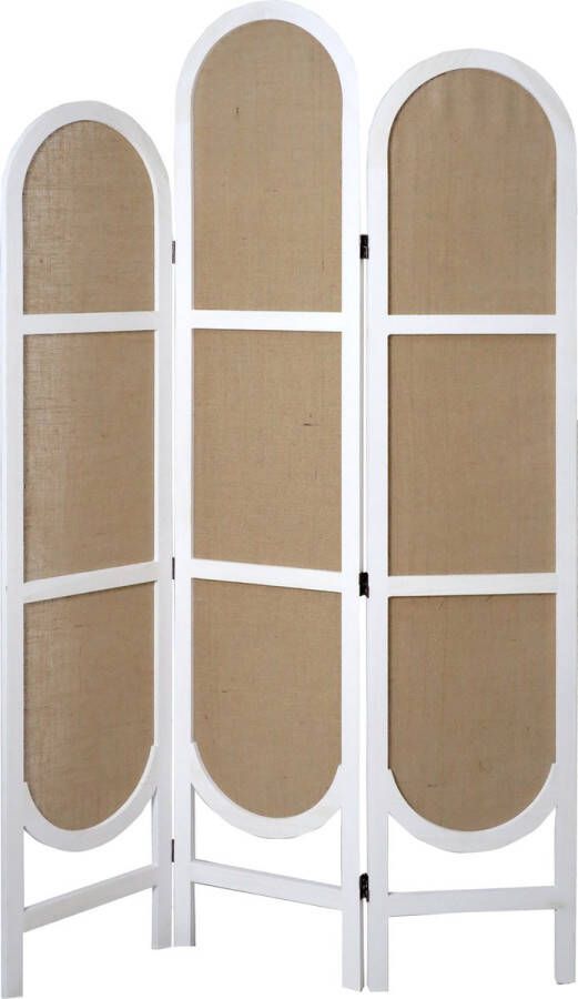 LW collection Kamerscherm wit hout rond kamerschermen 3 panelen scheidingswand 170x120cm paravent kant en klaar