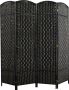 LW collection Kamerscherm zwart kamerschermen rotan 4 panelen scheidingswand zwart 170x160cm Zwarte kamerscherm kant en klaar - Thumbnail 1