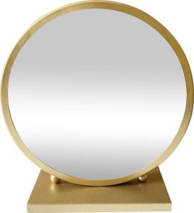 LW collection Tafel spiegel goud 30x32 cm metaal spiegel tafel industrieel woonkamer gang badkamerspiegel make up spiegel