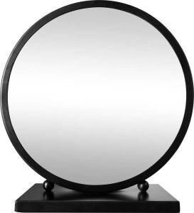 LW collection Tafel spiegel zwart 30x32 cm metaal spiegel tafel industrieel woonkamer gang badkamerspiegel make up spiegel