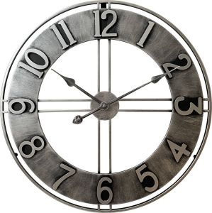 LW collection wandklok Becka grijs zilver 60cm grote industriële klok stil uurwerk Moderne grijze wandklok Industrieel Vintage