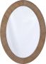 LW collection wandspiegel bruin ovaal 56x76 cm hout grote spiegel muur industrieel woonkamer gang badkamerspiegel - Thumbnail 1