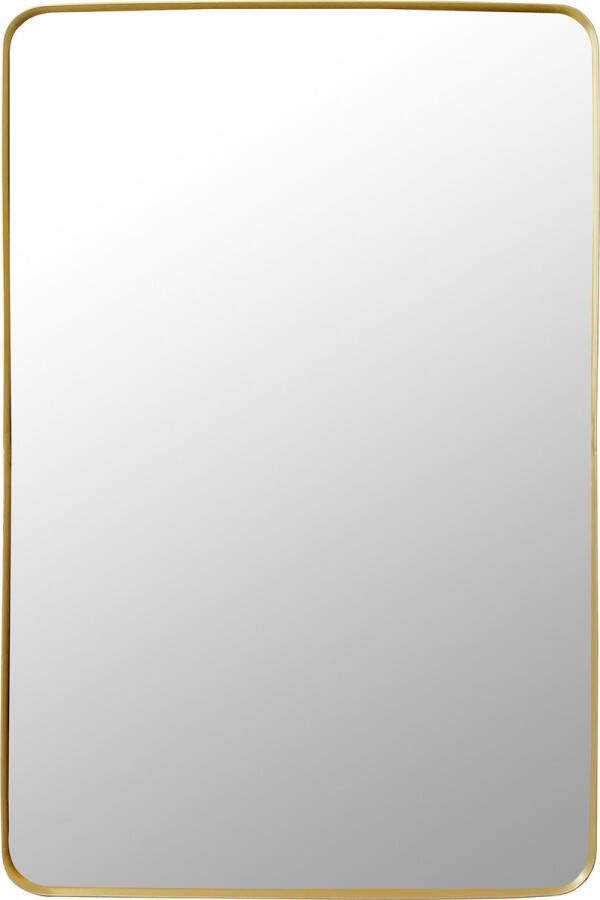 LW collection wandspiegel goud rechthoek 61x91 cm metaal grote spiegel muur industrieel woonkamer gang badkamerspiegel