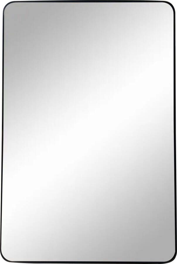 LW collection wandspiegel zwart rechthoek 61x91 cm metaal- grote spiegel muur industrieel woonkamer gang badkamerspiegel