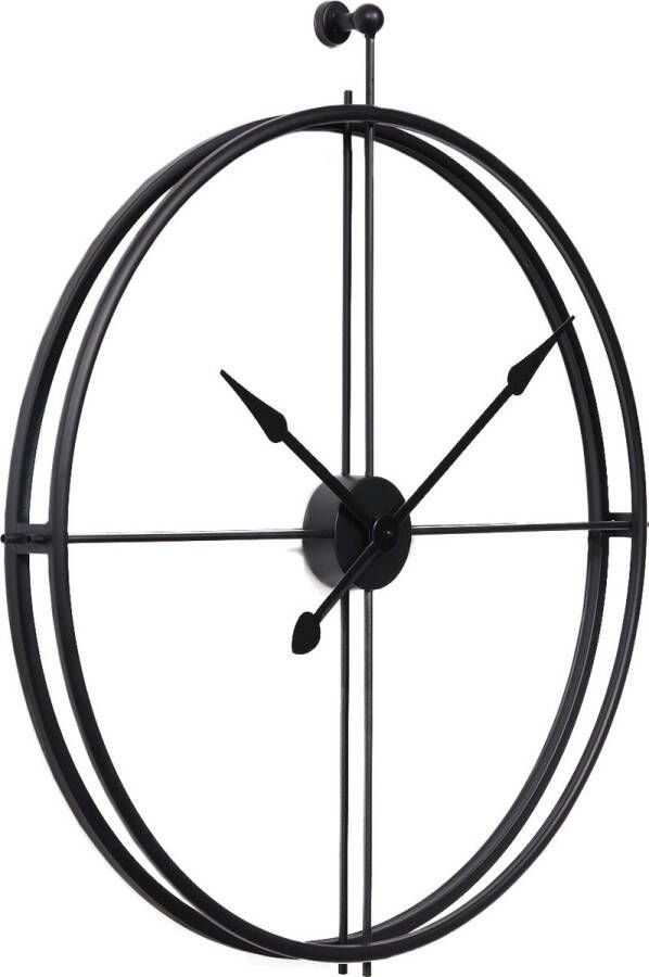LW collection XL wandklok zwart 80cm grote industriële wandklok Moderne wandklok industrieel stil uurwerk