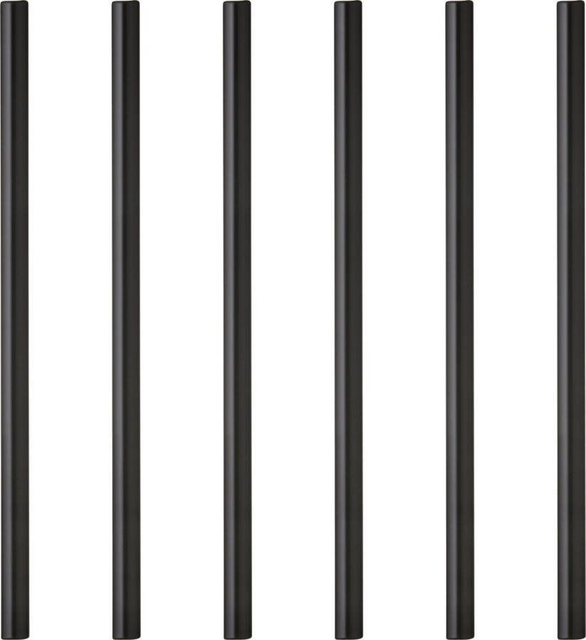 Lyngby Glas Rietjes 14 5 cm 6 stuks Zwart