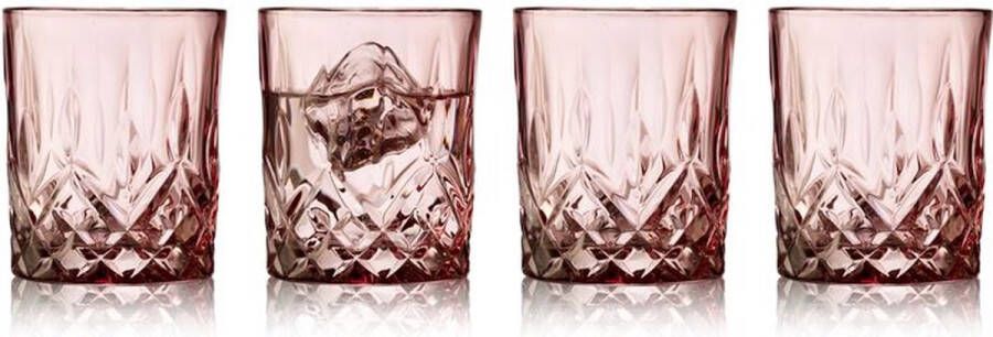 Lyngby Glas s whiskyglas 32cl 4 stuks SORRENTO roze set van 4