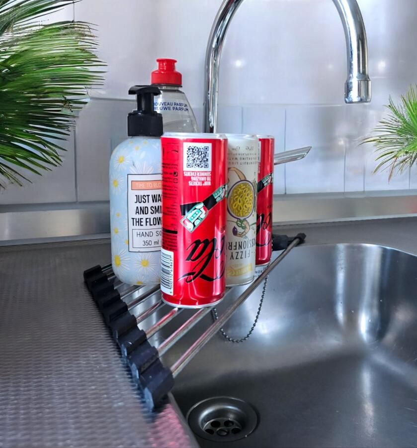 Lynn's Gootsteenrekje Wasbak Organizer Afdruiprekje Opvouwbaar Compact Perfect voor het uitlekken van statiegeld blikjes