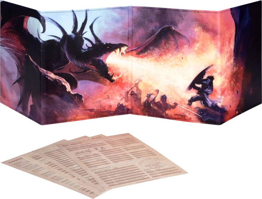 LYNX Dungeons & Dragons DM Screen 5e D&D Dungeon Master Screen Full Color Print met Aaanpasbare Inzetstukken DND Game Master Accessoires