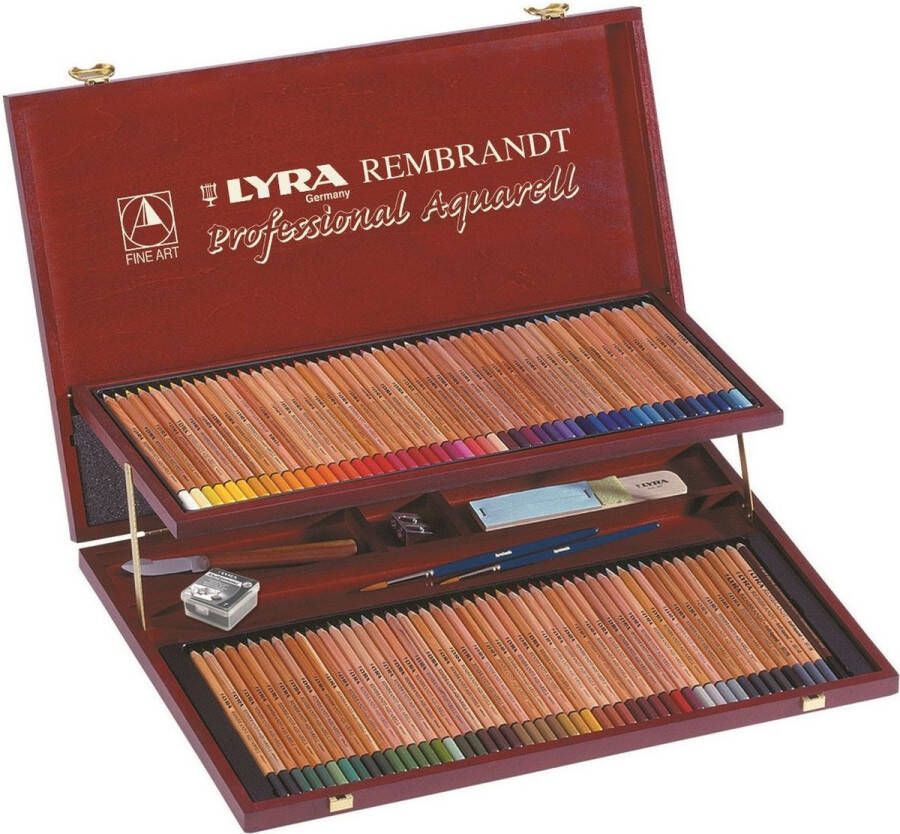 Lyra Rembrandt Aquarel houten koffer met 106 kleuren