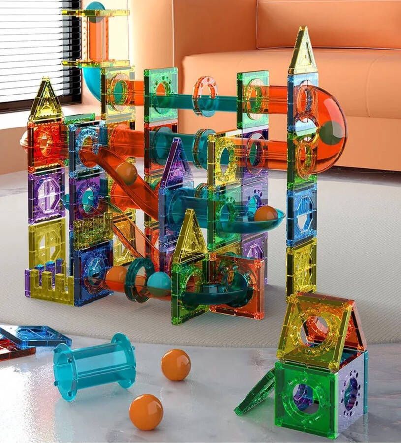 Lys Magnetische Bouwstenen Magnetisch Speelgoed 105 stuks Sinterklaas kado Constructie speelgoed Magnetische tegels Montessori speelgoed
