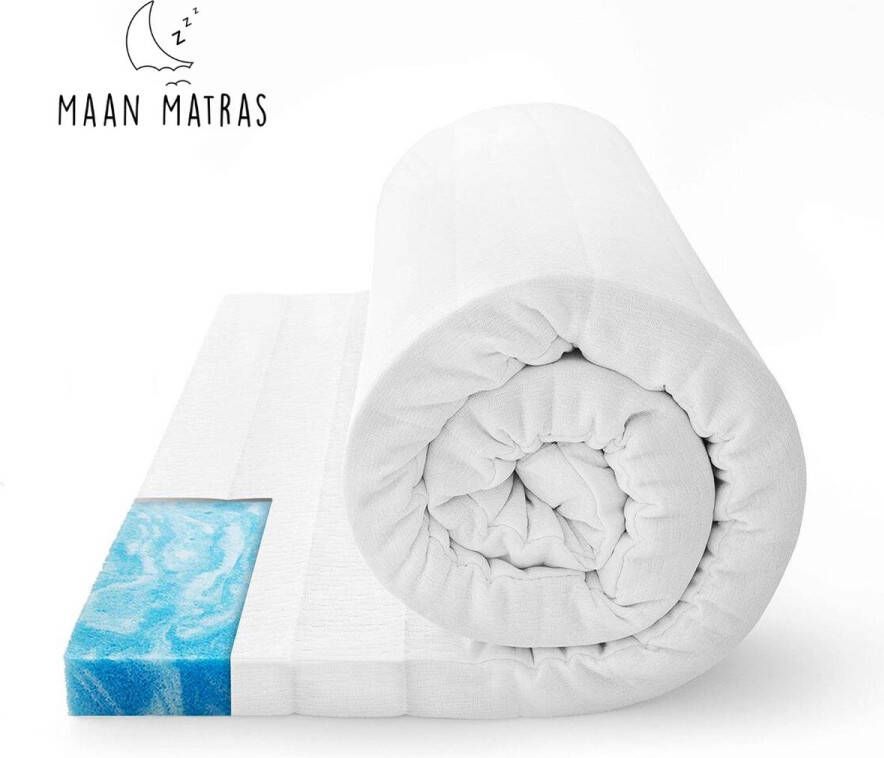 Maan matras Topper matras 90 x 200 Topdekmatras Matrashoes met rits Matrasvernieuwer Hybrid Traagschuim Hotel kwaliteit 7 CM Gratis retourneren Duurzaam Anti bacterieel Ergonomisch & Hygiënisch