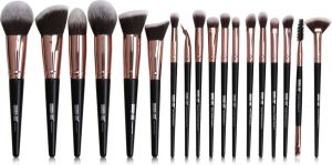 MAANGE Professionele Makeup kwasten set Foundation kwast Make up borstels Makeup set 18 stuks Zwart
