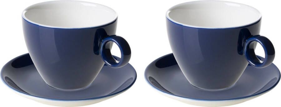 Maastricht porselein Cappuccinokop en schotel Bart Colour Cafe 23 cl 15 cm Blauw Porselein 2 stuk(s)