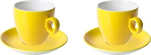 Maastricht porselein Koffiekop en schotel Bart Colour Cafe 17 cl 13.5 cm Geel Porselein 2 stuk(s)