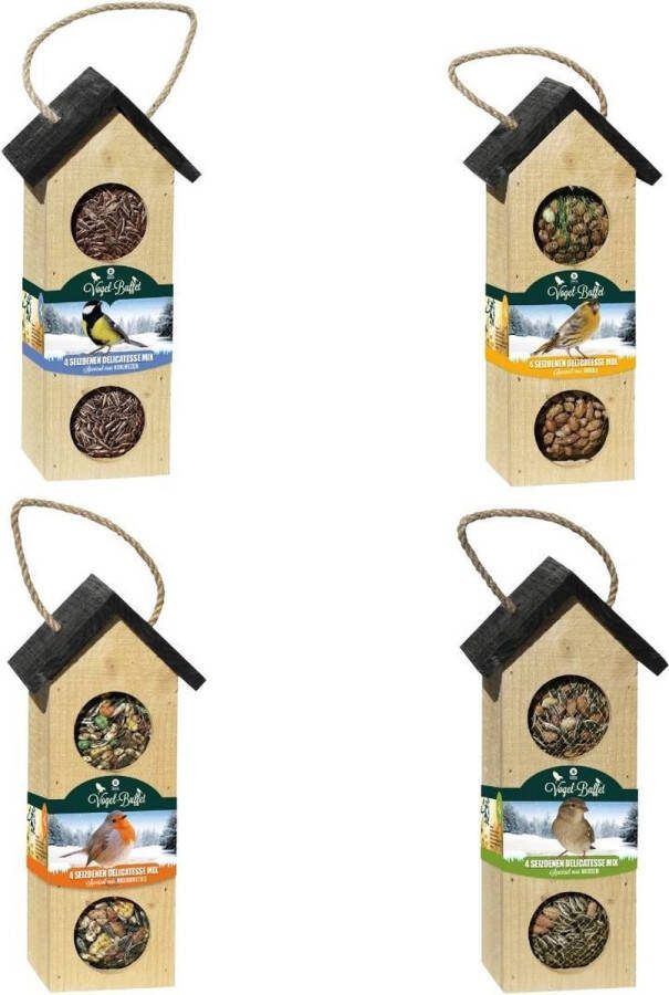 MaatShopXL Bird Buffet Vogelvoer Bird Chalet Mix Set Van 4 4X 200Gr