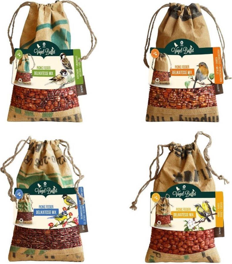 MaatShopXL Bird Buffet Vogelvoer Picknick Mix Set Van 4 4X 300Gr