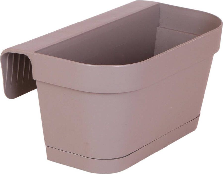 MaatShopXL Kolibri Home Kunststof Balkonbak Taupe Met Ophangsysteem 36 Cm Breed
