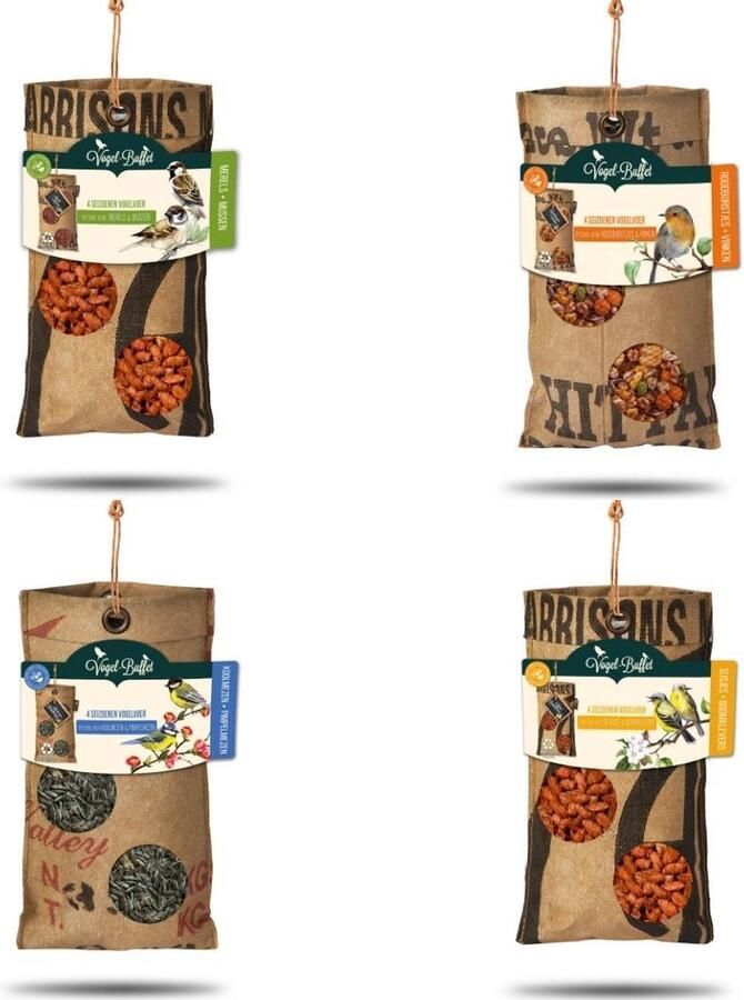 MaatShopXL Bird Buffet Vogelvoer Eco Zakje Mix Set Van 4 4X 300Gr
