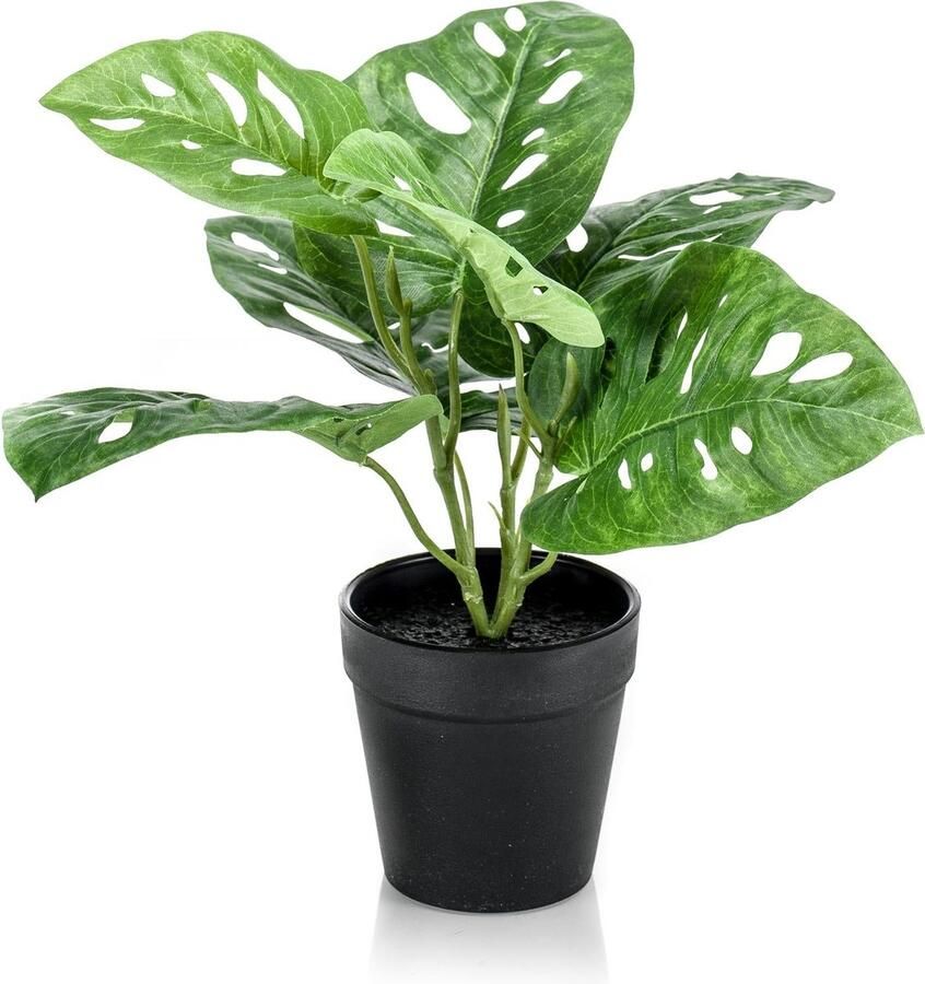 MaatShopXL Kunstplanten Monstera Monkey Gatenplant 29 Cm