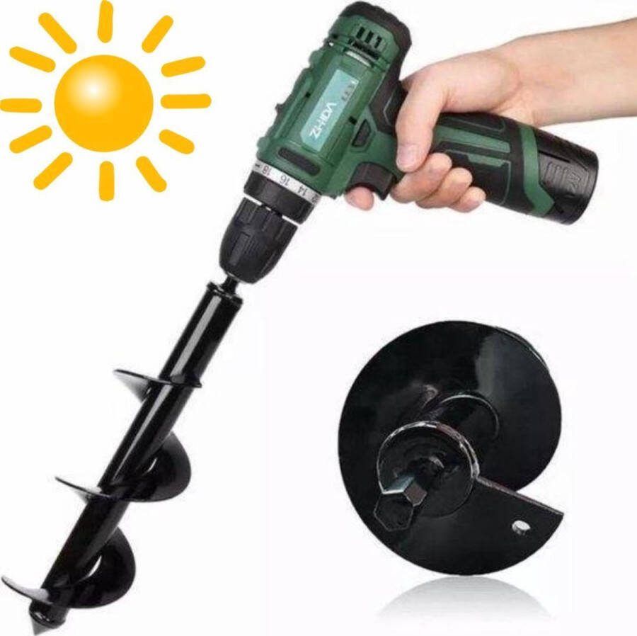 MaatWorkz Grondboor 25 CM Boor Spiraalboor Tuin Boormachine Bollenplanter Moestuin