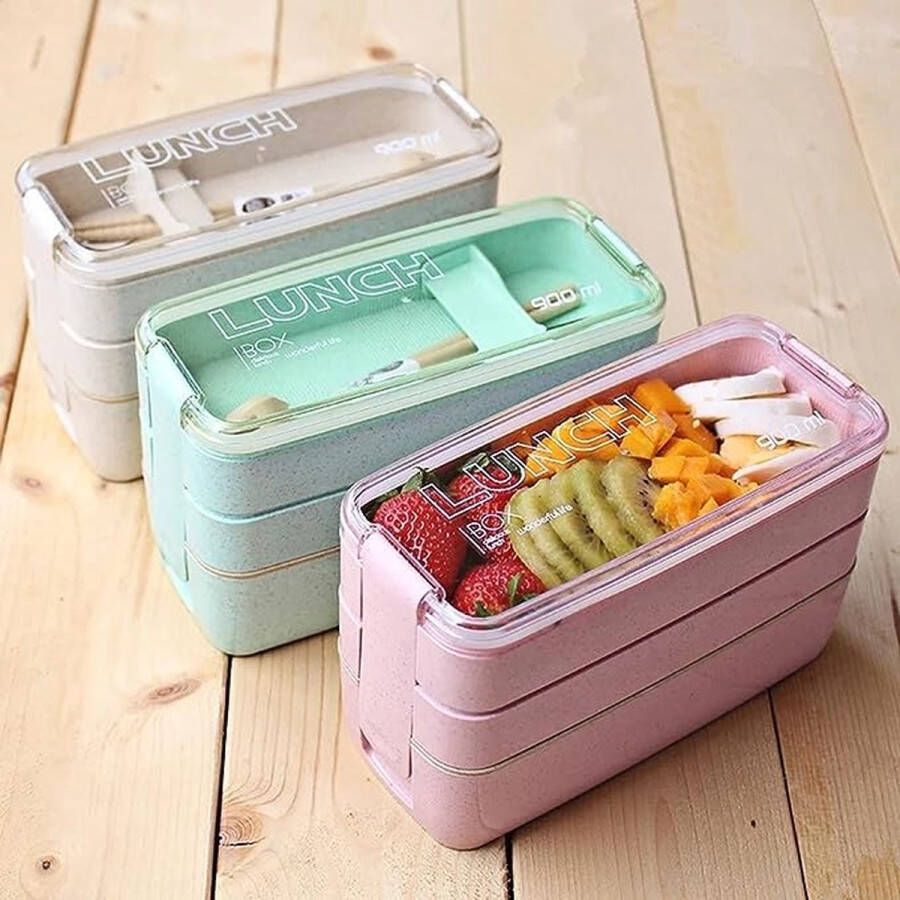Mabek Lunchbox 900ml Magnetron Lunch Box Servies Voedsel Opslag Container School Office Draagbare Keuken Lunch Box (kleur: Groen)