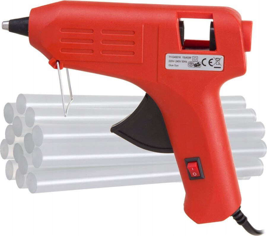 MacLean Lijmpistool 40W + 14 stuks Lijm Sticks Transparante Voor DIY Knutselen en Reparaties