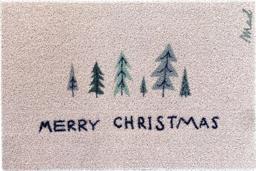Mad About Mats Yuri kerstmat deurmat Merry Christmas schoonloop scraper wasbaar 50x75cm