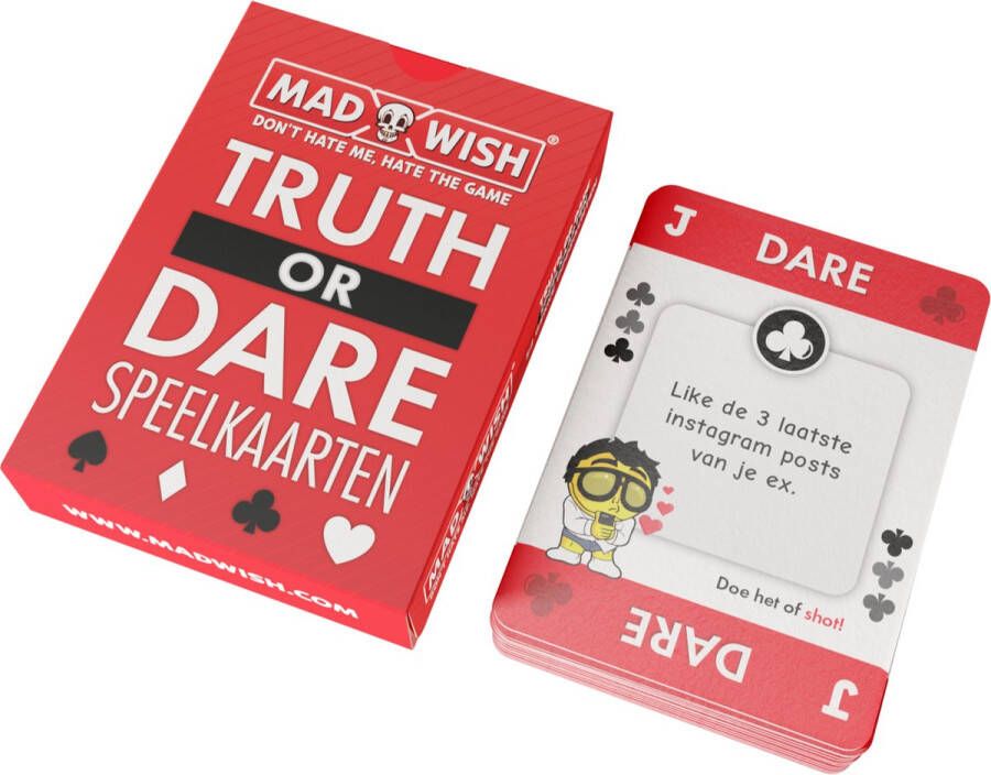 Mad Party Games MadWish 52 Speelkaarten Drankspel spelletjes voor volwassenen Truth or Dare Do or Drink NL editie