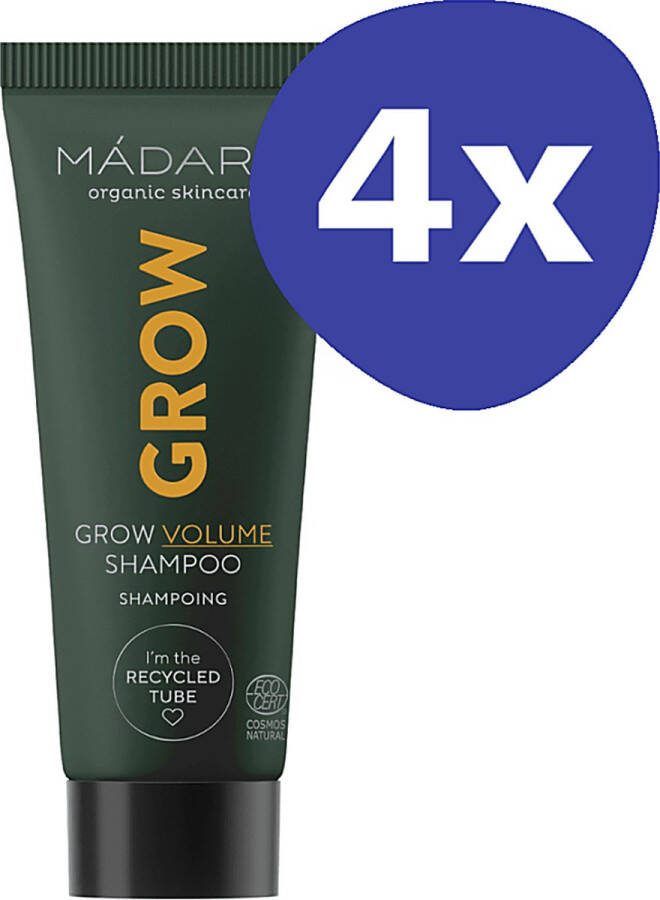 Madara Skincare Madara Grow Volume Shampoo Travel Size (4x 25ml)