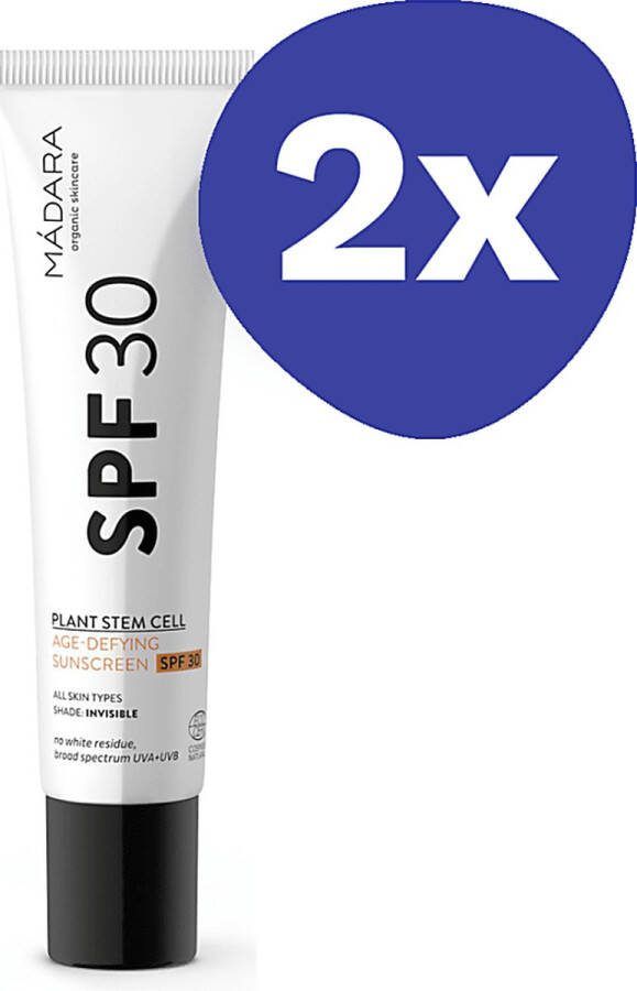 Madara Skincare Madara Plant Stem Cell Age Protecting Sunscreen Face SPF 30 (2x 40ml)