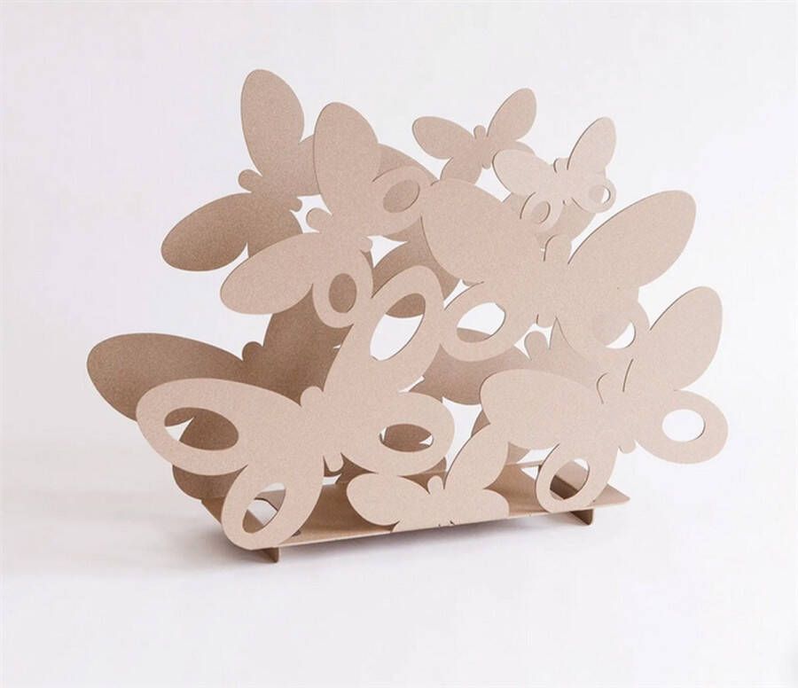 MadDeco Arti Mestieri lectuurbak met vlinders ijzer beige italiaans design