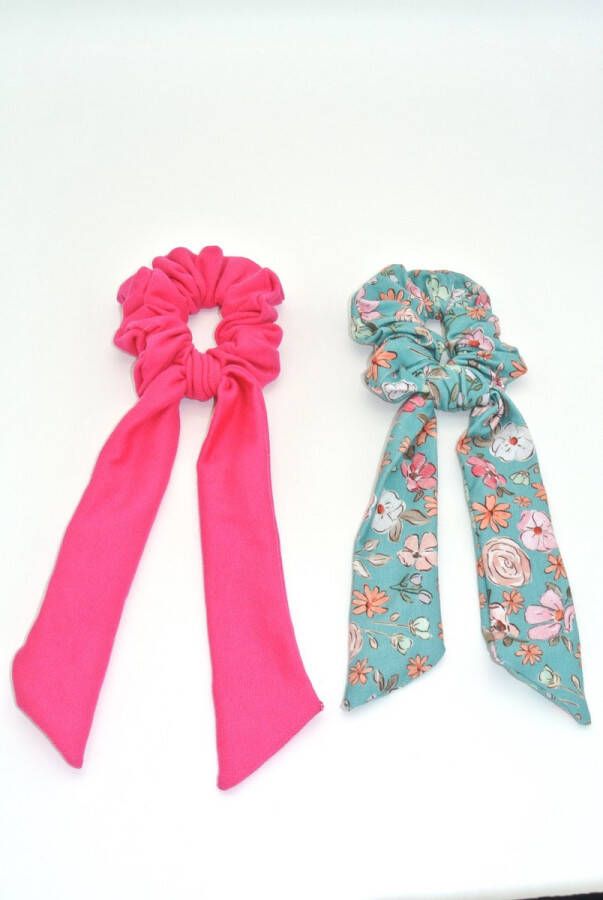 Made by Lova Scrunchies 2 stuks meisjes dames handgemaakt haaraccessoires haarelastiek kleuren