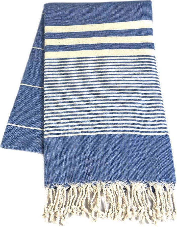 Madeathand Sax Blauw Harem HAMAMDOEK FOUTA STRANDLAK SAUNADOEK HANDDOEK 100CM X 180CM 300 GR