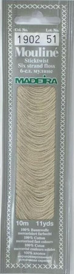 Madeira Borduurgaren Mouline 10 meter 6 draads splijtgaren grijs bruin 1902