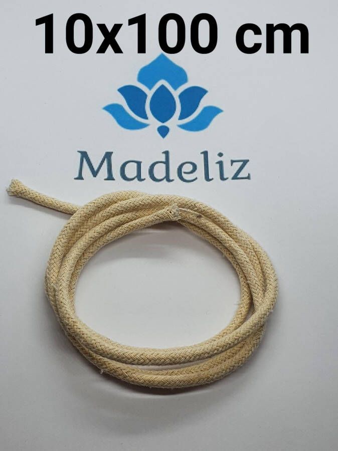 Madeliz Olielampen lont 10x100CM Long burn (4mm) per 10